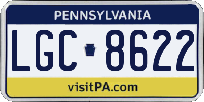 PA license plate LGC8622