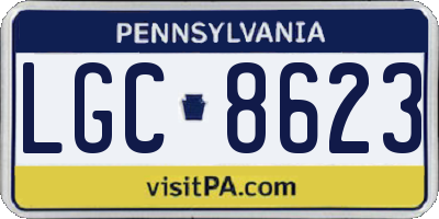 PA license plate LGC8623