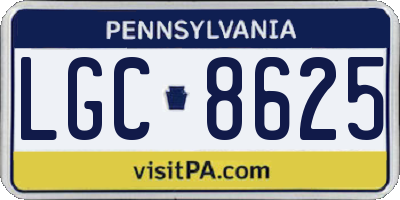 PA license plate LGC8625