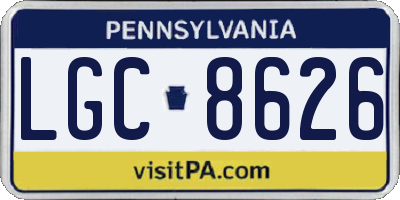 PA license plate LGC8626