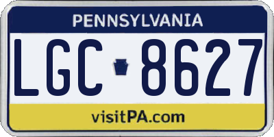 PA license plate LGC8627