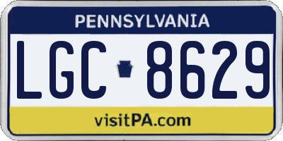 PA license plate LGC8629