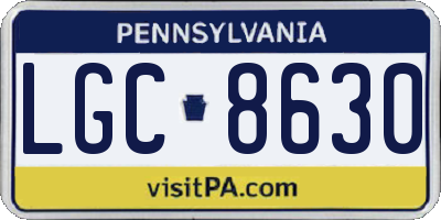 PA license plate LGC8630