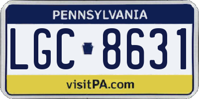 PA license plate LGC8631