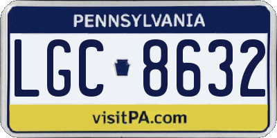 PA license plate LGC8632