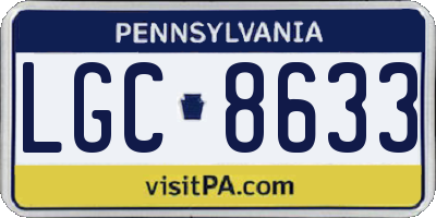 PA license plate LGC8633