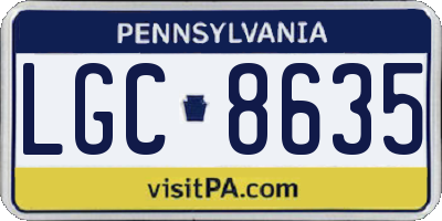 PA license plate LGC8635