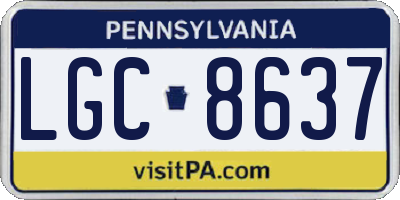 PA license plate LGC8637