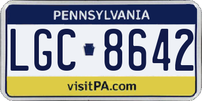 PA license plate LGC8642