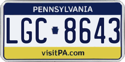 PA license plate LGC8643