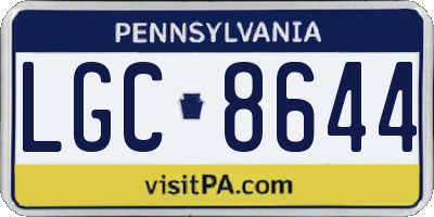 PA license plate LGC8644