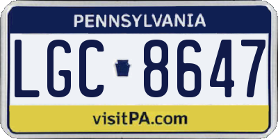 PA license plate LGC8647