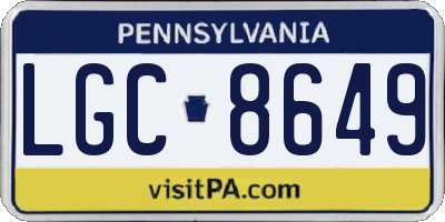 PA license plate LGC8649
