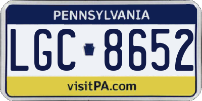 PA license plate LGC8652