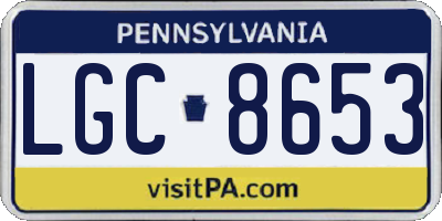 PA license plate LGC8653