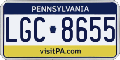 PA license plate LGC8655