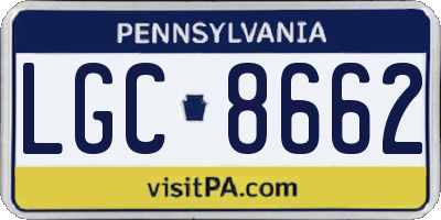 PA license plate LGC8662