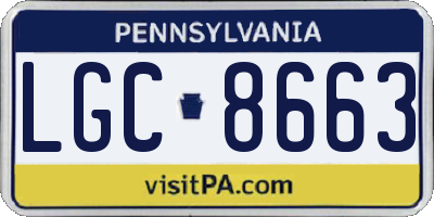 PA license plate LGC8663