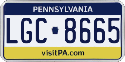 PA license plate LGC8665