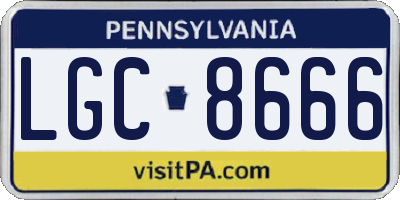 PA license plate LGC8666