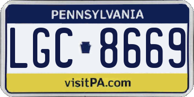 PA license plate LGC8669