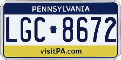 PA license plate LGC8672