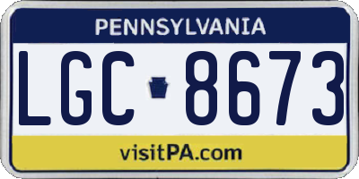 PA license plate LGC8673