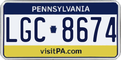 PA license plate LGC8674