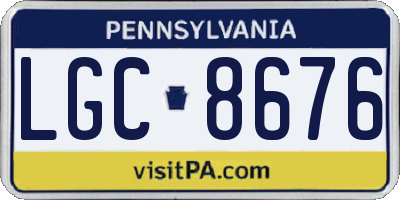 PA license plate LGC8676