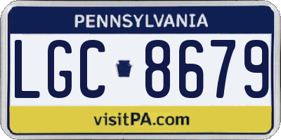 PA license plate LGC8679