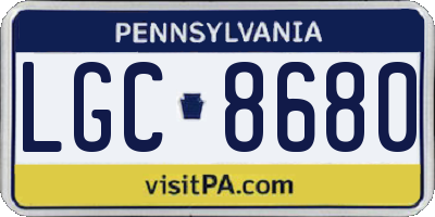 PA license plate LGC8680