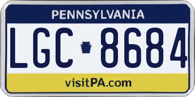PA license plate LGC8684