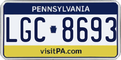PA license plate LGC8693