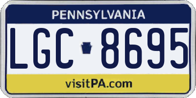 PA license plate LGC8695