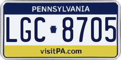 PA license plate LGC8705
