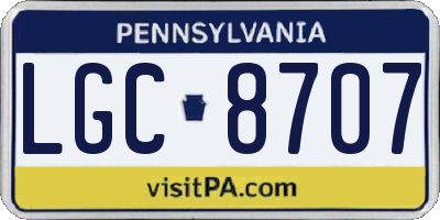 PA license plate LGC8707
