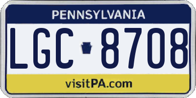 PA license plate LGC8708