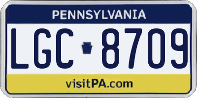 PA license plate LGC8709