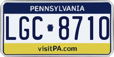 PA license plate LGC8710