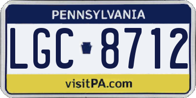PA license plate LGC8712