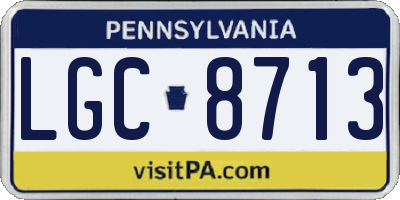 PA license plate LGC8713