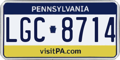 PA license plate LGC8714