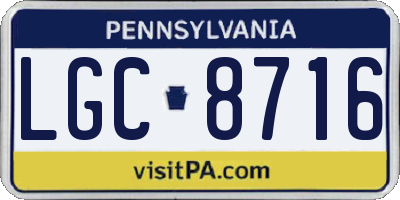 PA license plate LGC8716