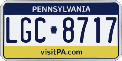 PA license plate LGC8717