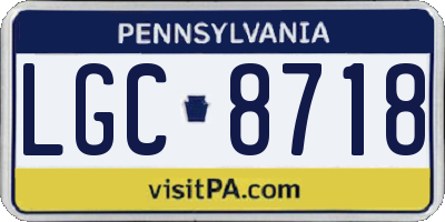 PA license plate LGC8718