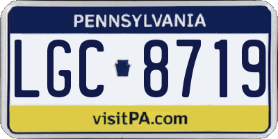 PA license plate LGC8719