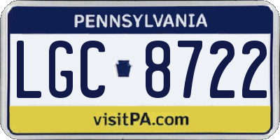 PA license plate LGC8722