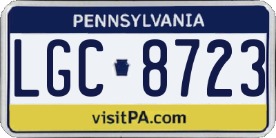 PA license plate LGC8723
