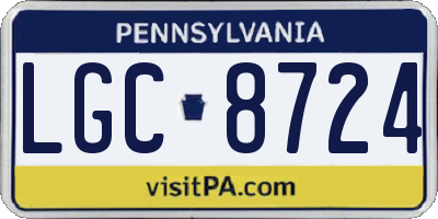 PA license plate LGC8724