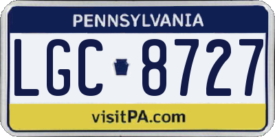 PA license plate LGC8727